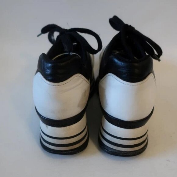 Womens Hogan White Black Platform Leather Maxi H222 Sneakers 39 US/8 - Picture 10 of 15